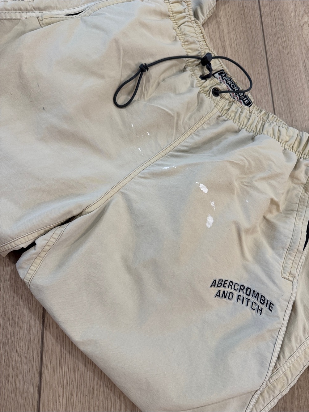Vnt Y2K Abercrombie & Fitch Gorpcore Distressed Nylon Pants Sz L Hike Spellout
